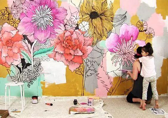 总羡慕别人家的墙绘今天教你如何画自己家的墙绘