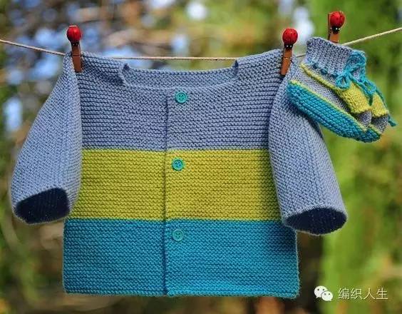 零线太多玩拼色儿童条纹毛衣这样织简直太好看了