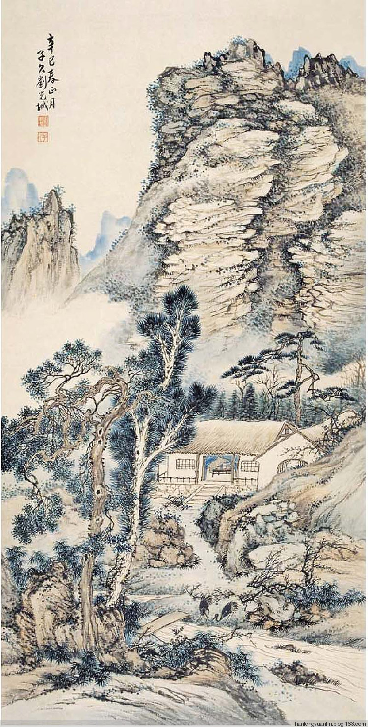 刘子久(1891-1975)天津著名国画家.原名光城,号饮湖.天津人.