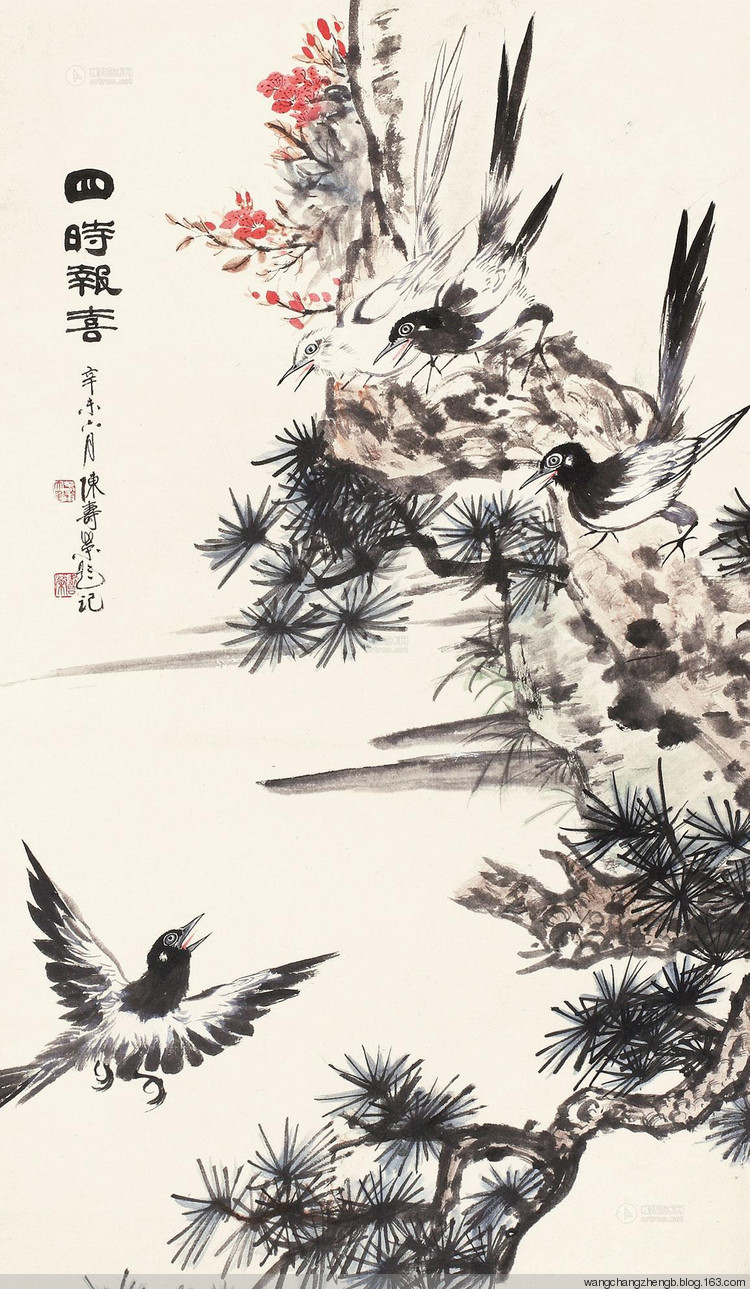 陈寿荣花鸟作品