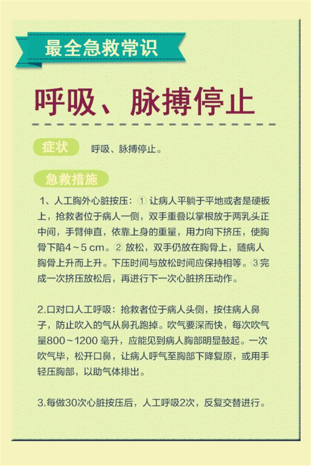 最全急救常识收藏起来关键时候能救命