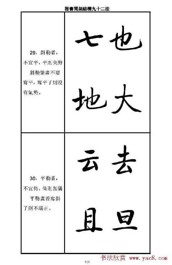墨香集名人佳作启功书法楷书间架结构九十二法