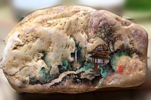 石头上也能作画这一组石头水墨画真是独具匠心