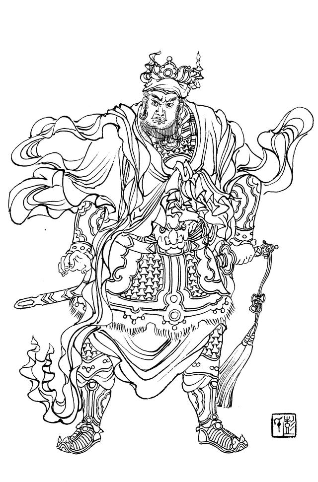 国画学习素材——神话人物白描作品91幅