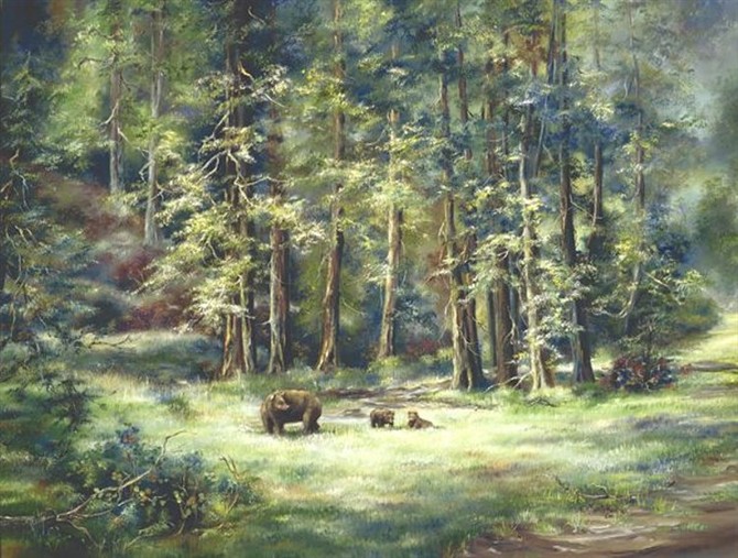 森林油画作品欣赏图片
