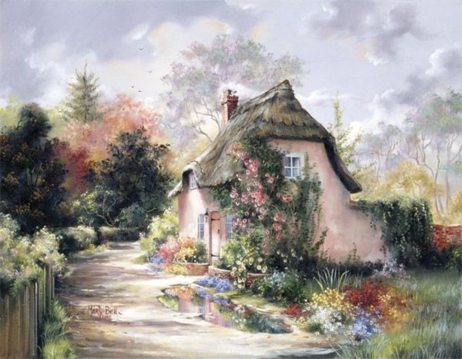 童话森林油画作品