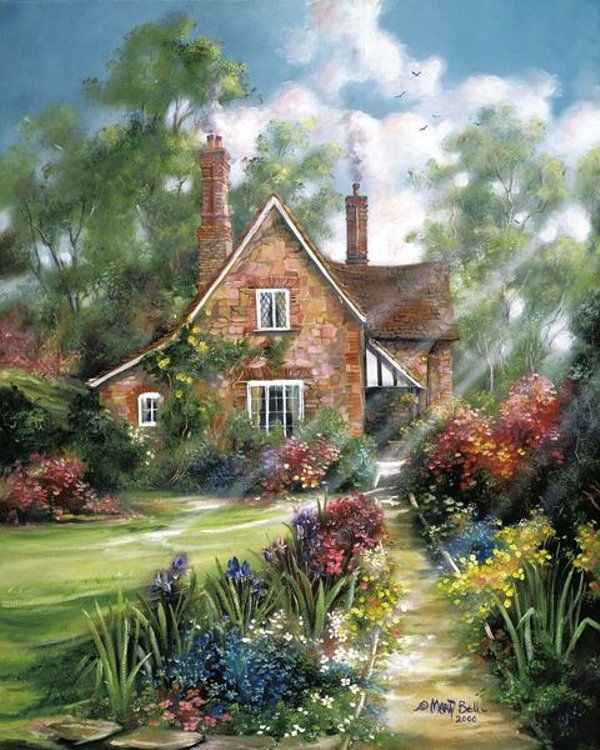 童话森林油画作品