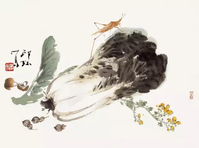 萧朗的国画写意果蔬作品