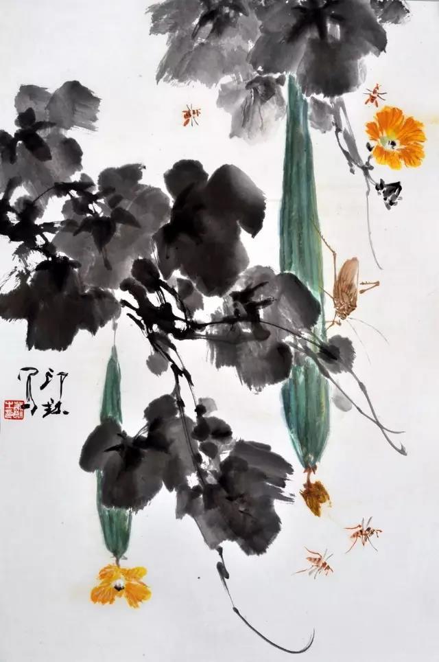 萧朗的国画写意果蔬作品