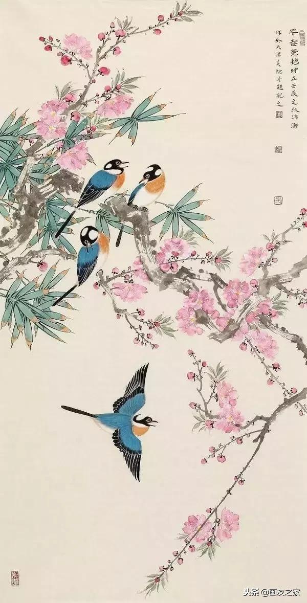 很美的花鸟工笔画