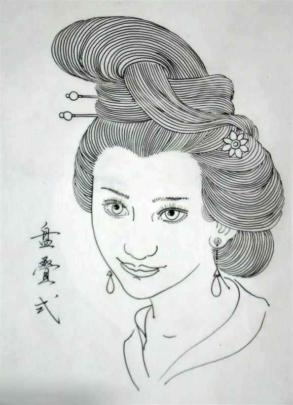 素材-各种古装发型的画法