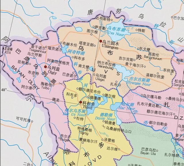 外蒙古行政区划图图片