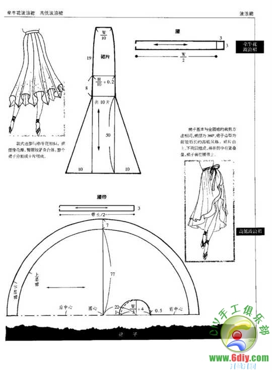 夏天到了分享几款裙子及裙裤的裁剪图服装设计与剪裁技术交流男装女装