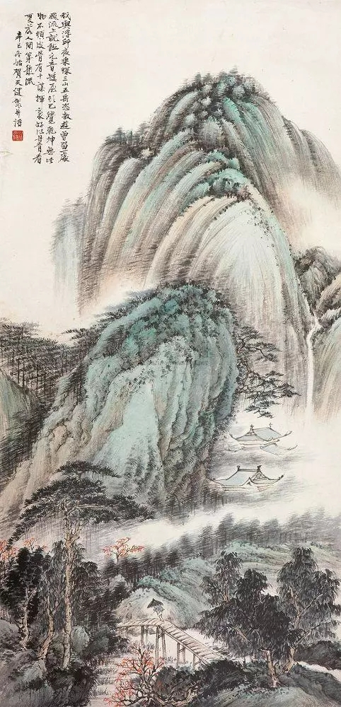 他被誉为"水墨画大师"!山水画颇得"来人格律,元人笔意"!