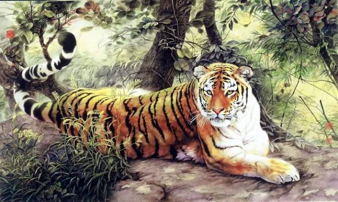 名家画虎猛虎百态二