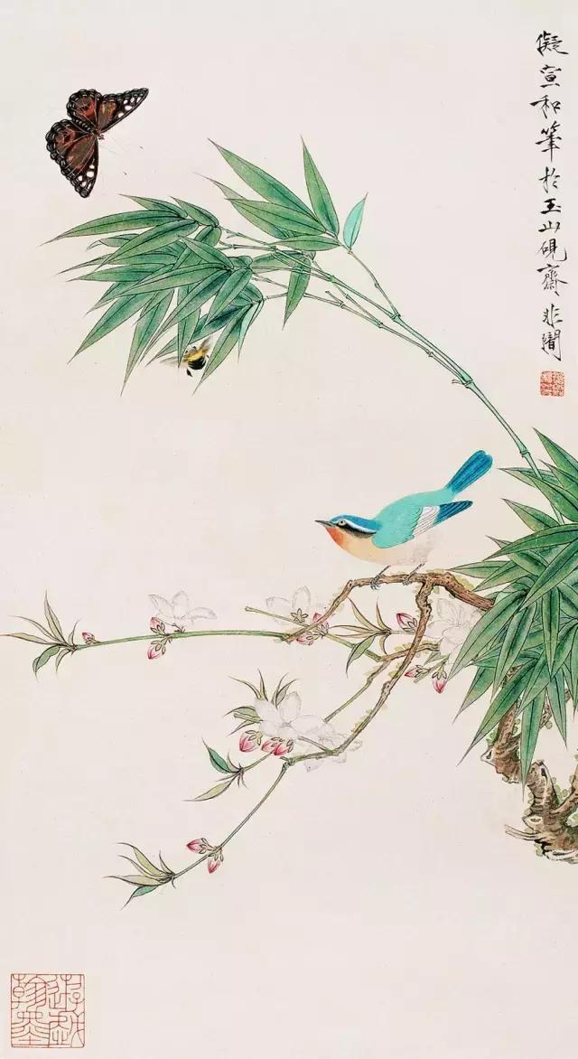 于非闇工笔花鸟画作品欣赏极美