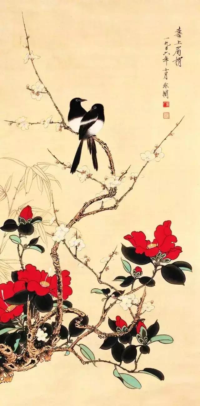 于非闇工笔花鸟画作品欣赏极美