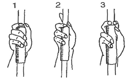 1,握枪一,掷标枪技术图片标枪出手后,运动员随着向前的惯性,继续向前