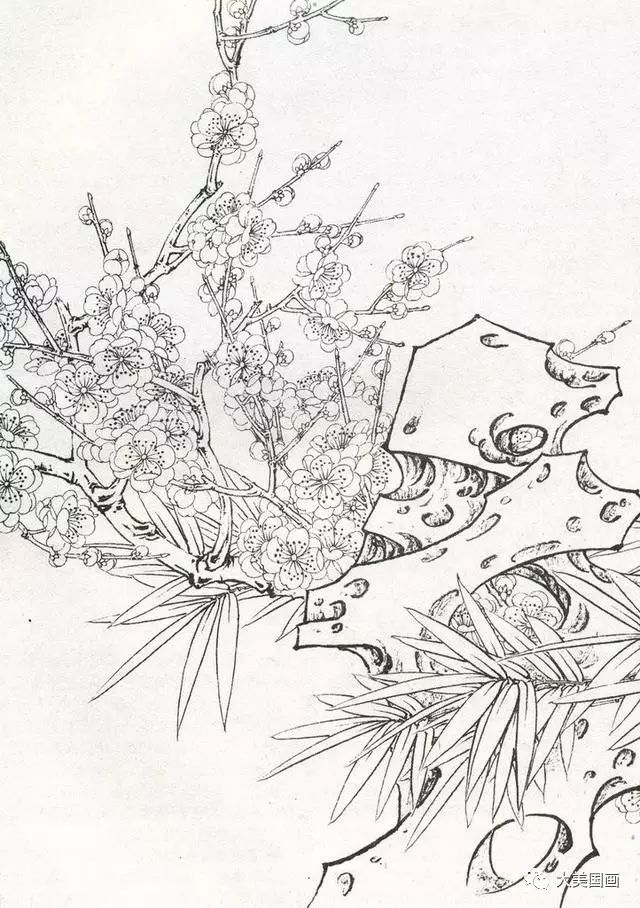 国画技法工笔画中石头的画法教程