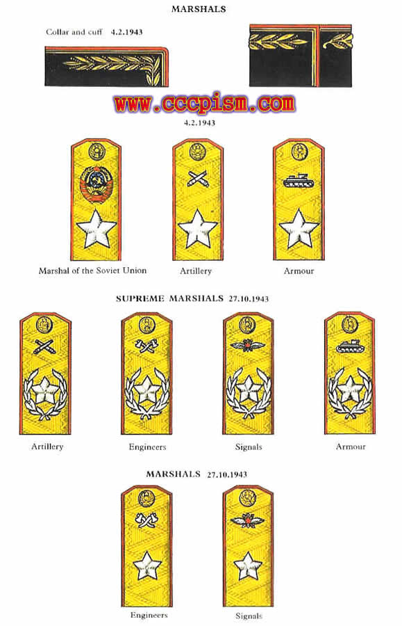 1943年至1945年的苏联红军军衔标志1943年1月间,经过苏联红军的强大
