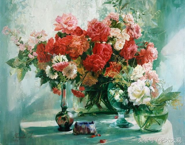 俄罗斯精美花卉静物油画欣赏