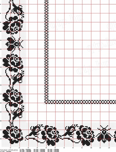 钩编绣花边桌布图纸