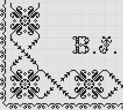 钩编绣花边桌布图纸