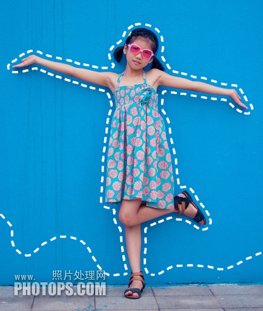 photoshop沿人物边缘轮廓描虚线的方法