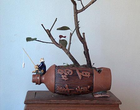 过年剩的空酒瓶做成花盆好漂亮并且禅意十足方法来了