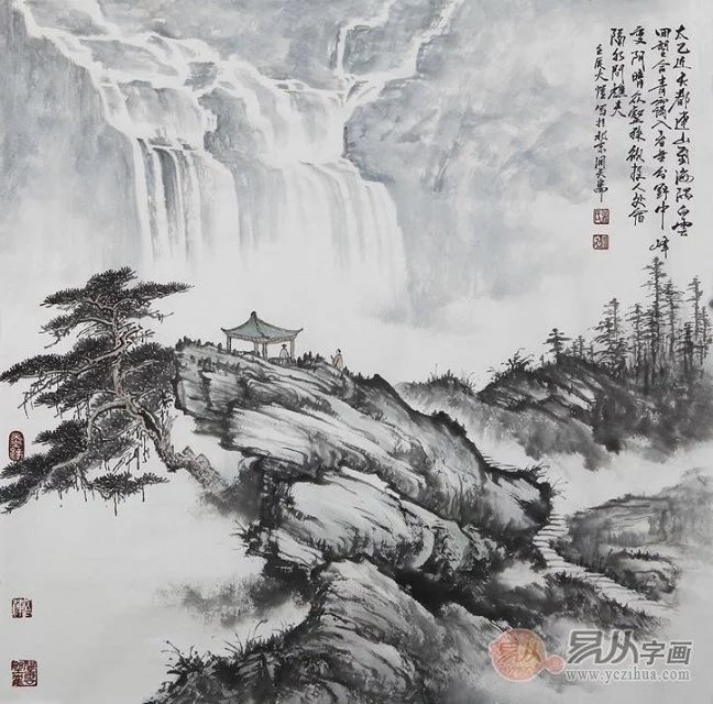 国画大师吴大恺山水画作品