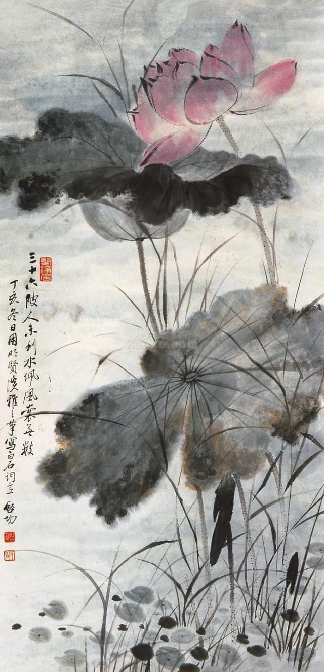 " 启功画作的风格是:构图严谨,手