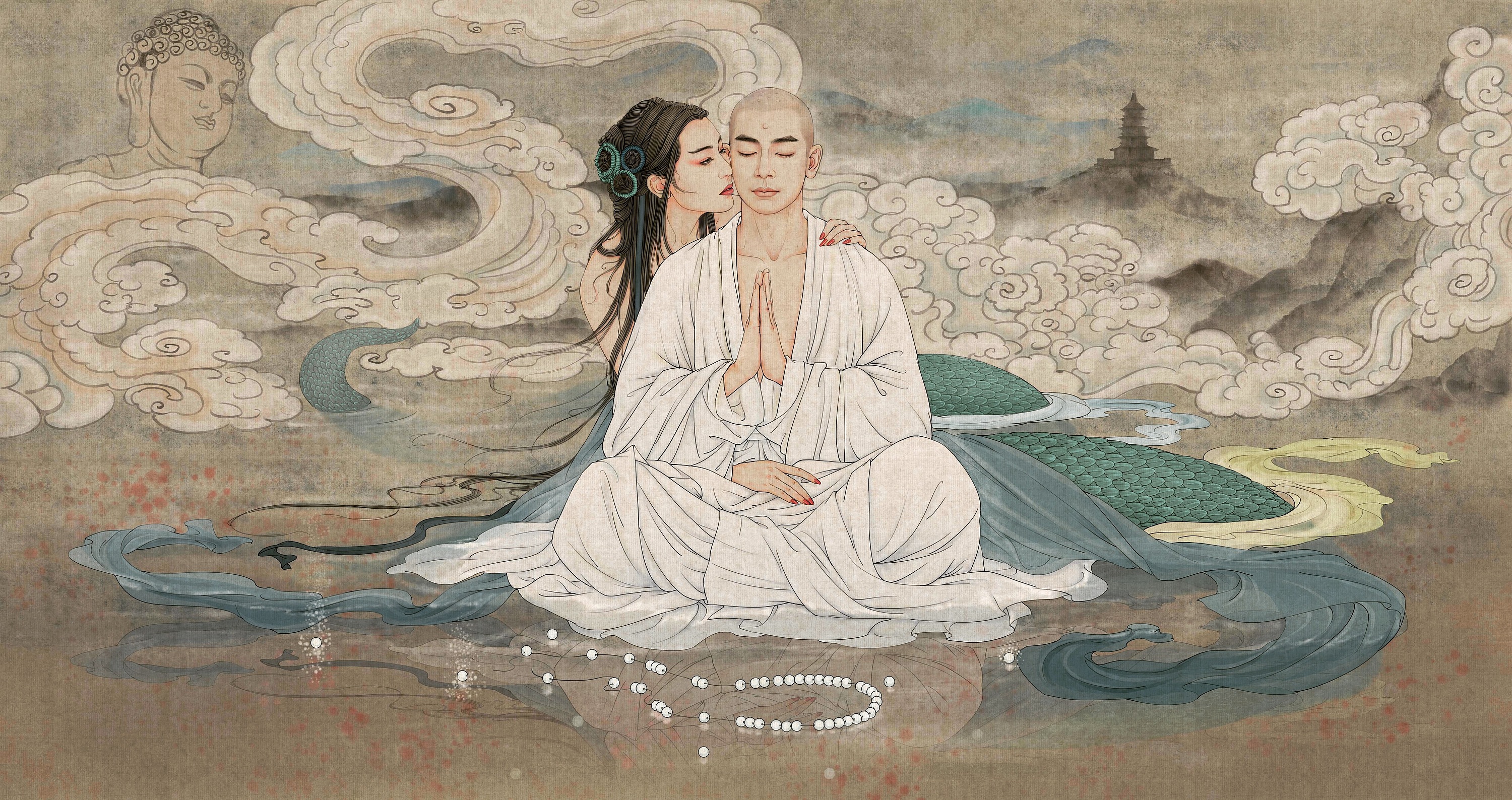 工笔画素材千景绘古风工笔人物作品高清大图