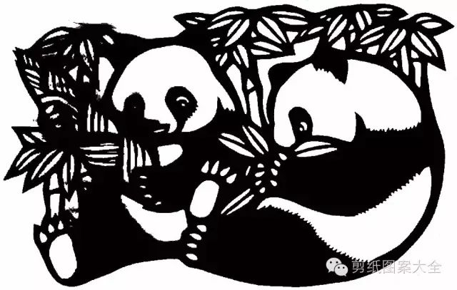 大熊猫剪纸的简单剪法图片