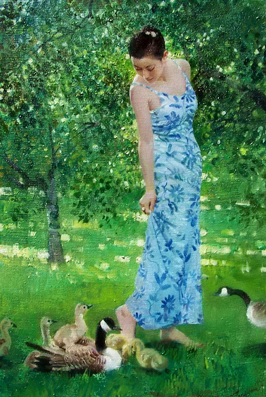 中国画家佳作大观156黄中羊油画