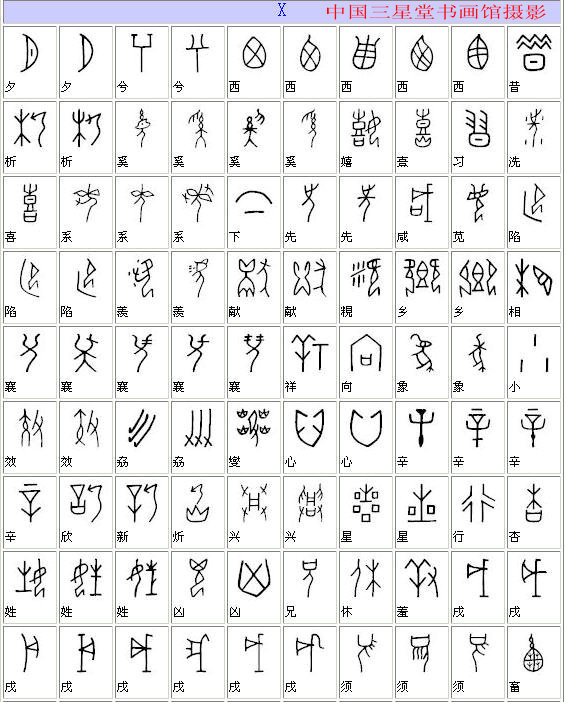 全部甲骨文对照表(值得收藏)