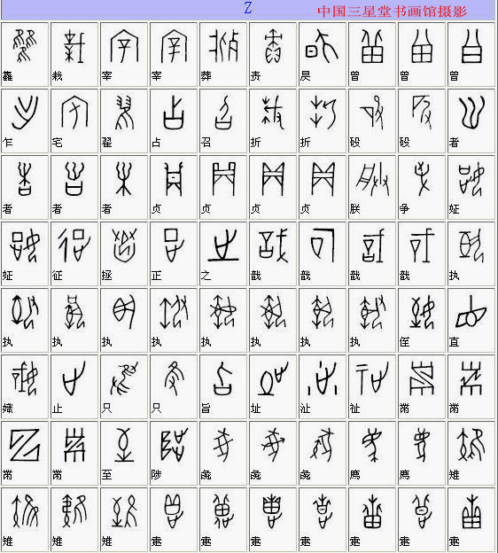 全部甲骨文对照表(值得收藏)