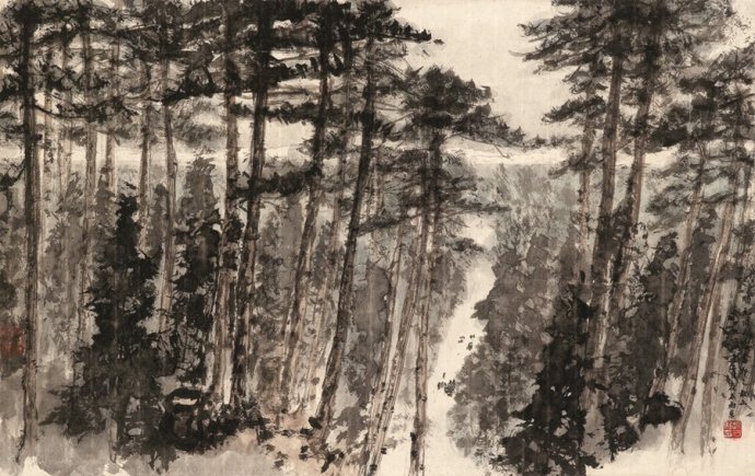 双清图 王雪涛(1903-1982)大富贵图 王雪涛(1903-1982)松石图 江寒汀