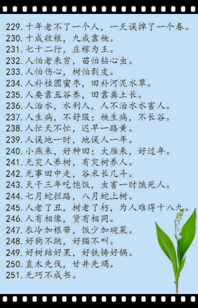 中国民间谚语500句太经典了劳动人民的智慧不服不行