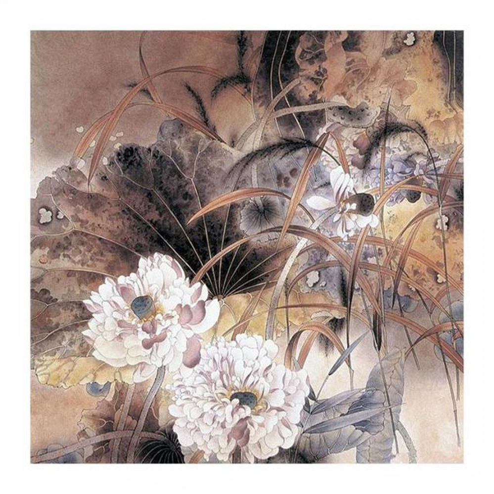 贾广健画家荷花洋溢自然之美