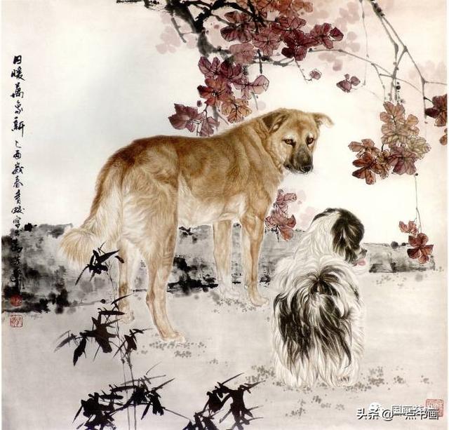 顾青蛟画狗作品分享
