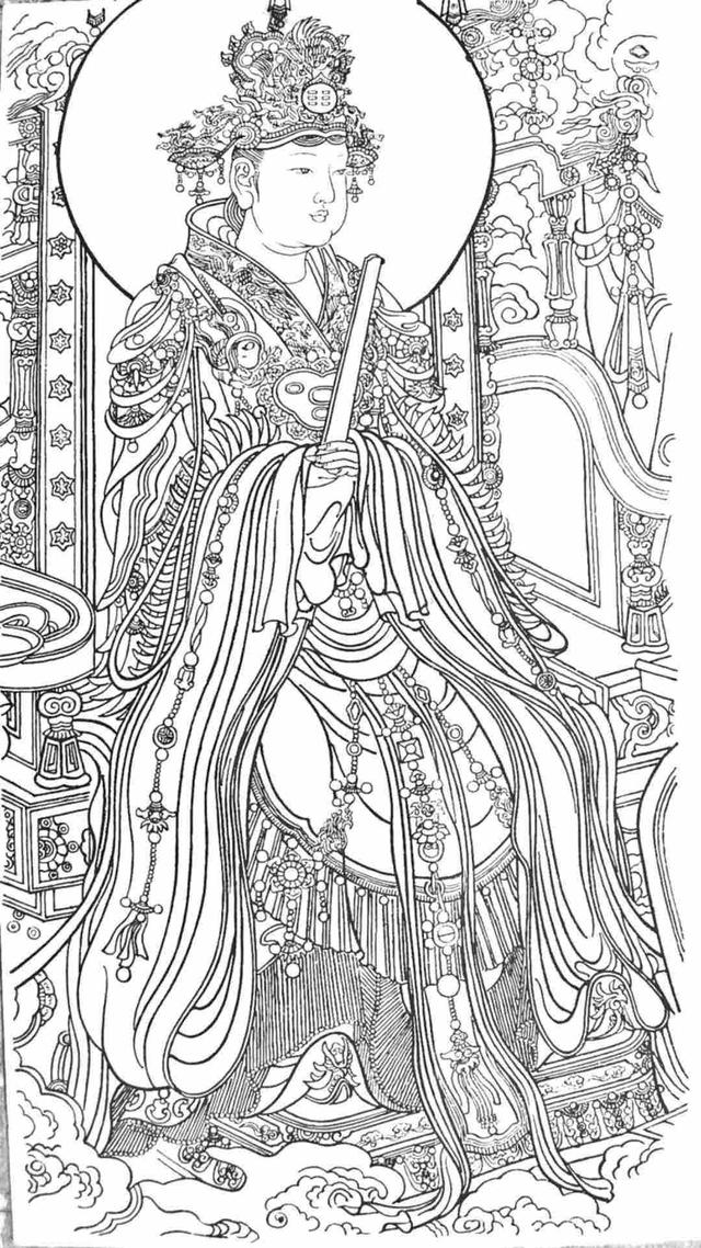 难得一见的佛像白描手稿,一起来临摹吧!