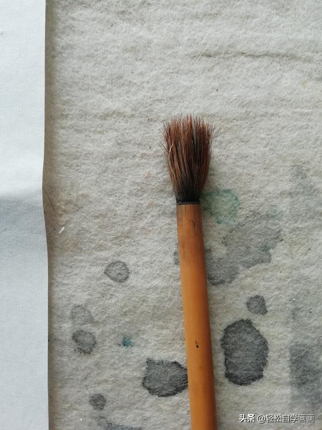 教你一招,用破秃笔画梅花树干,省大劲了!效果还好!