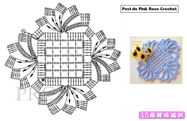 一些钩针编织的美丽杯垫图解|钩针花样图解