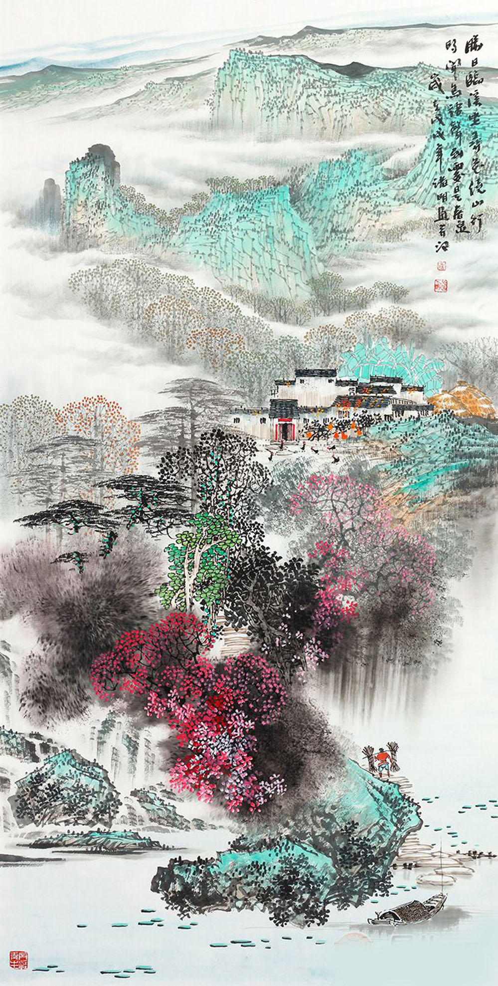 诸明画家灰灰江南雨人间诗画情