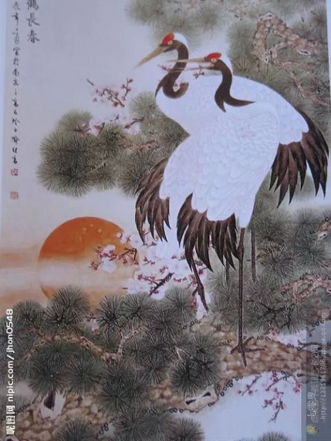 名家花鳥百圖作品集仙鶴3