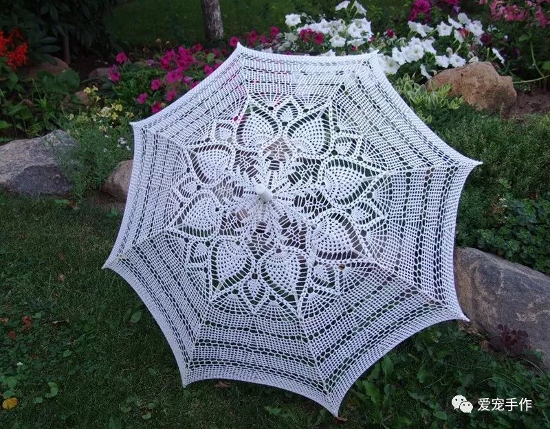 带把浪漫的钩针太阳伞去拍照美美哒(附参考图解)