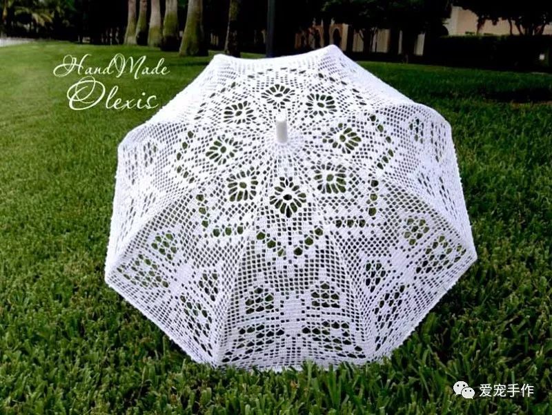 带把浪漫的钩针太阳伞去拍照美美哒附参考图解