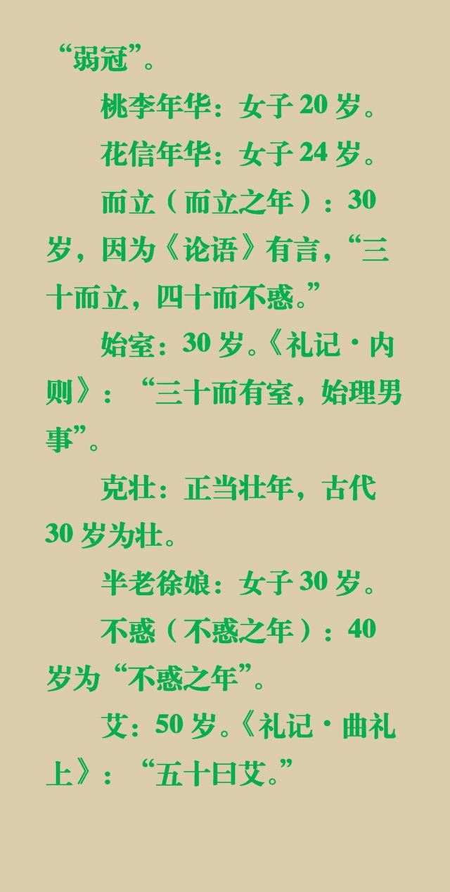 中国古代1至140岁称呼大全太美真是开眼了转给孩子涨知识