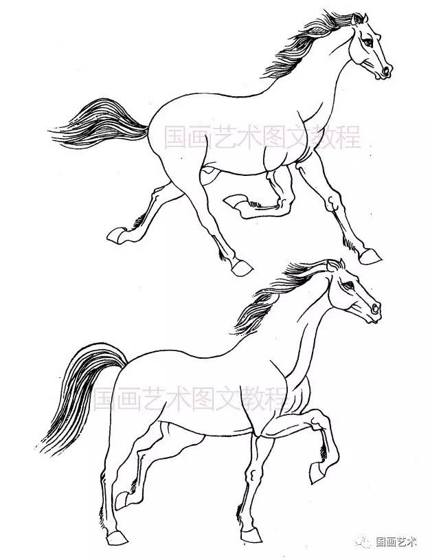 步子,有单蹄落地和腾空的动作,前后腿的变化相当紧凑,蹄变换风驰电掣