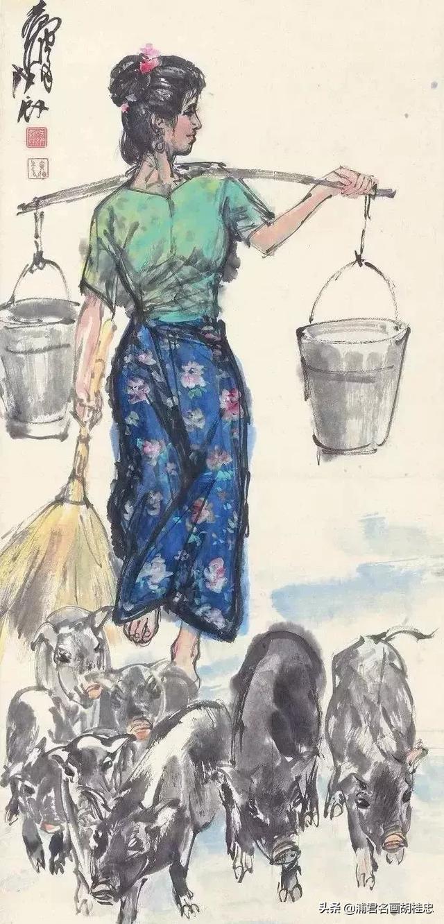 黄胄画的《浴女图》,如此清新脱俗,美丽动人,您一定没见过